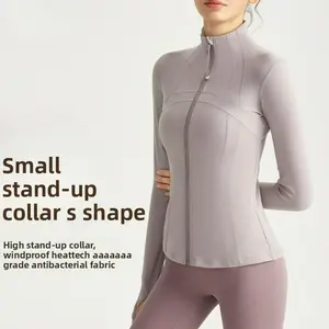 Yoga Clothes Top Quick-Drying Clothes Stand-Up Collar Slim-fit Sports Long Sleeves Outdoor Running Fitness Zipper Yoga Jacket