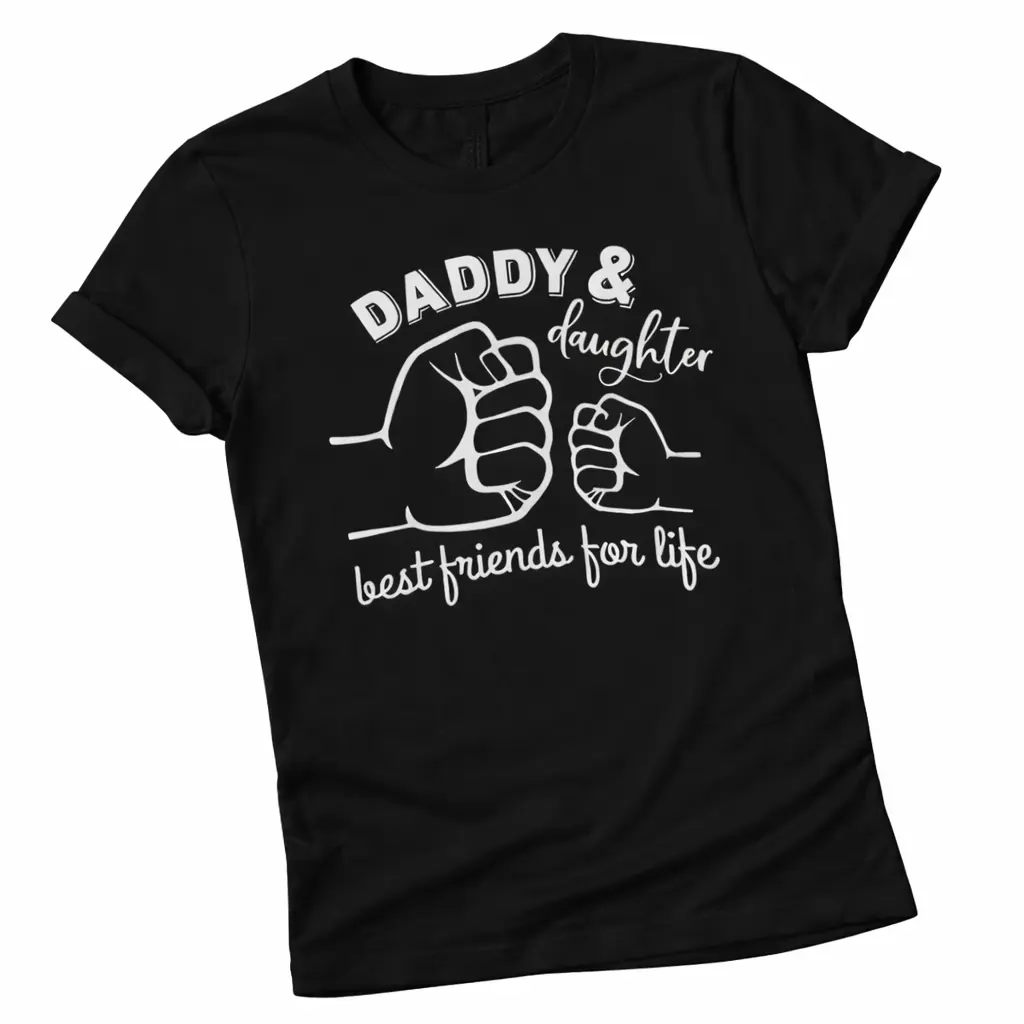 Men's Casual Round Neck Short-Sleeve T-Shirt Top - Dad & Daughter Matching Outfit, New Dad Father’s Day Gift, Tshirt, Shortsleeve, Family Photos, Minimalist, Letters