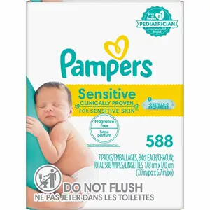 Procter & Gamble PGC07325 Sensitive Baby Wipes, Consumer-Grade Cleaning Supplies - Pack of 588
