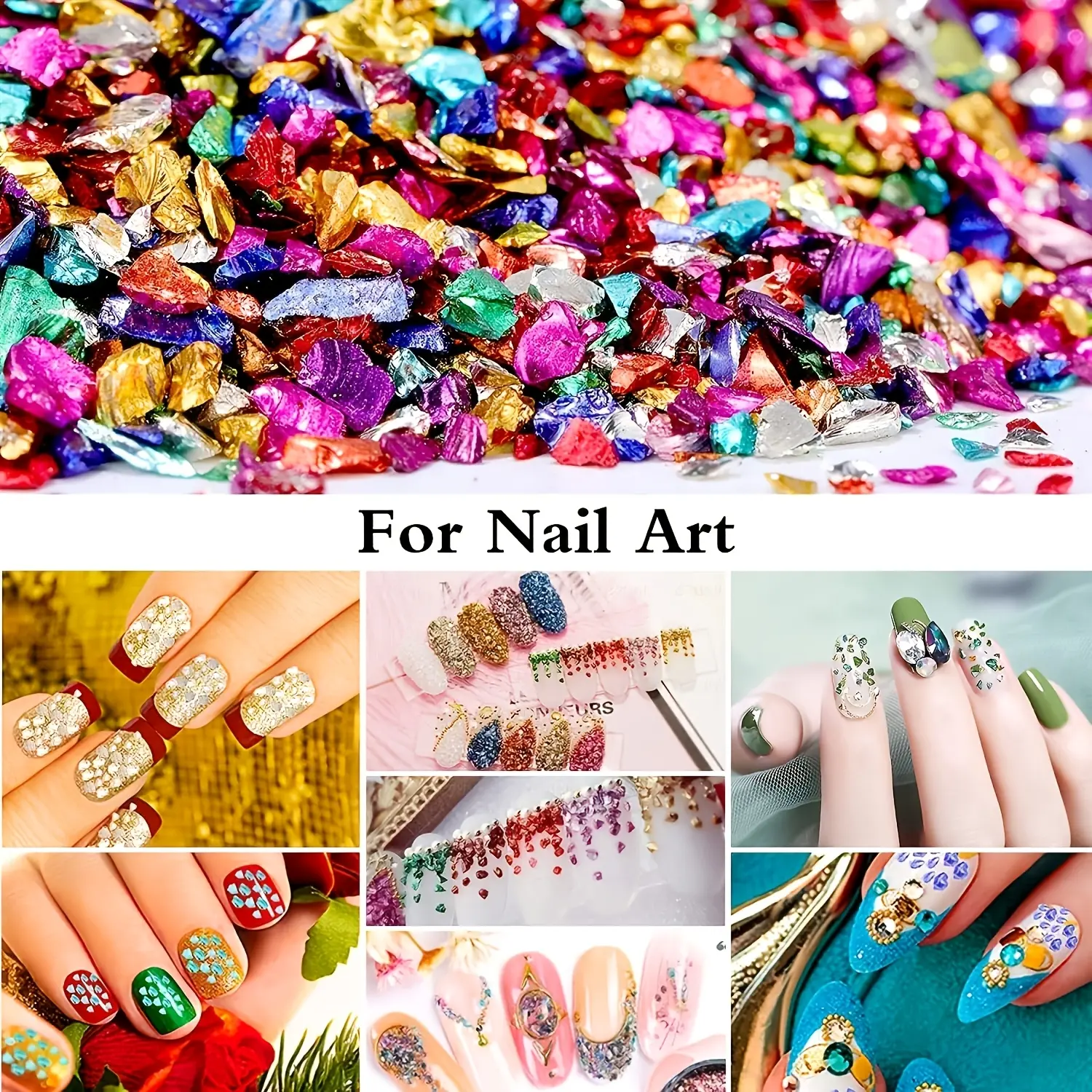 90g 1-6mm Colorful Crushed Glass Gravel - Premium Glass Beads, High-Quality Irregular Decor Stones for Nail Art Fillers, DIY Crafts