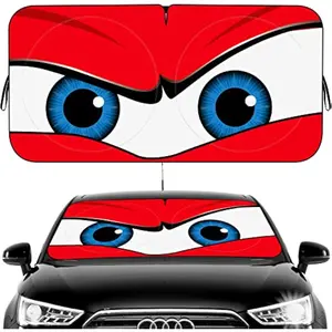 Car Windshield Sun Shade, Funny Eyes Visor for Car Windshield, Wear-Resistant Black Tape, Foldable 59x27.5, Cars, Car Interior Accessories,summervibes
