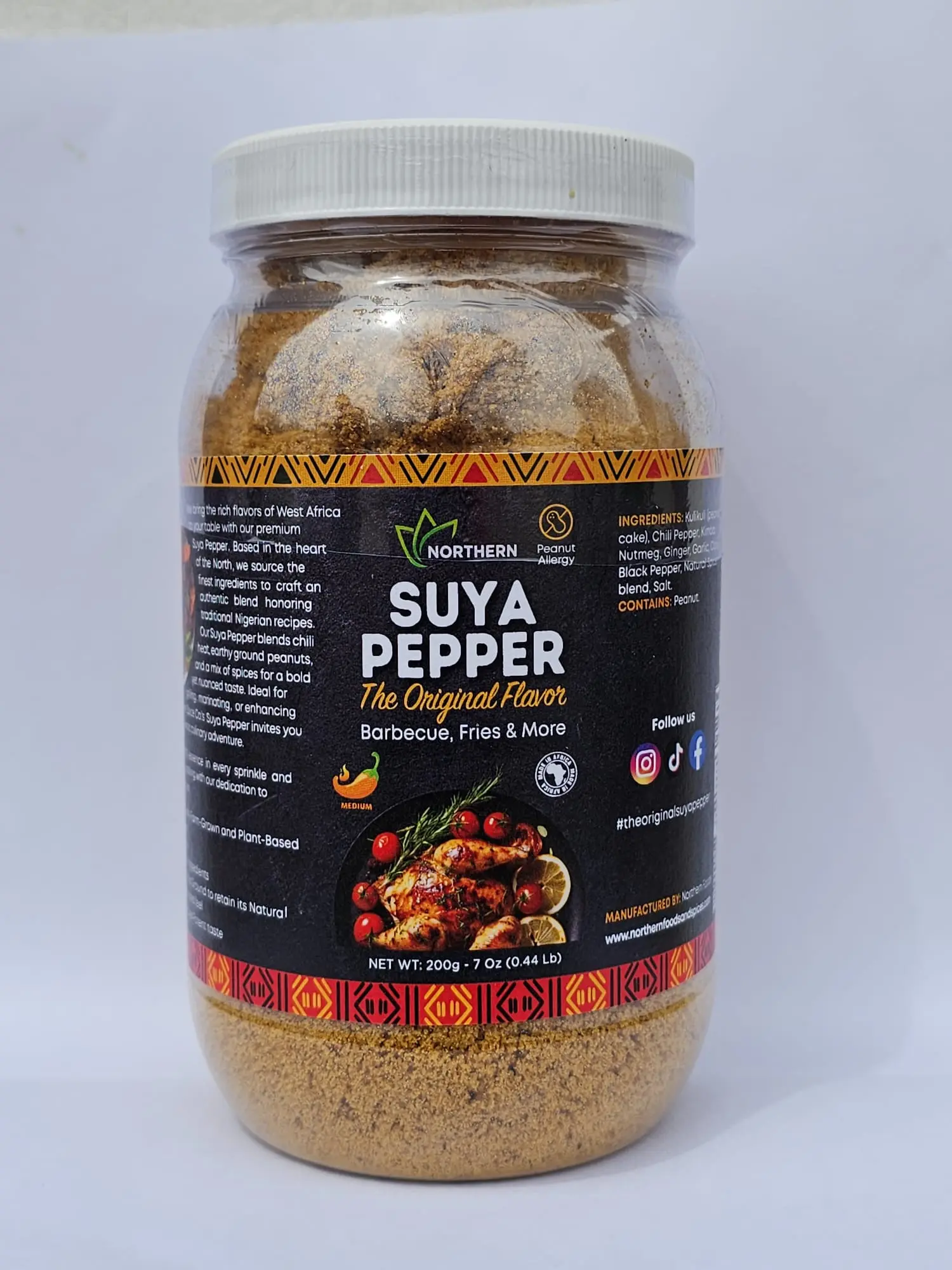 Northern Foods and Spice Original Suya Spice - Mild Flavor, 7.0 Oz Cooking Seasoning Herb