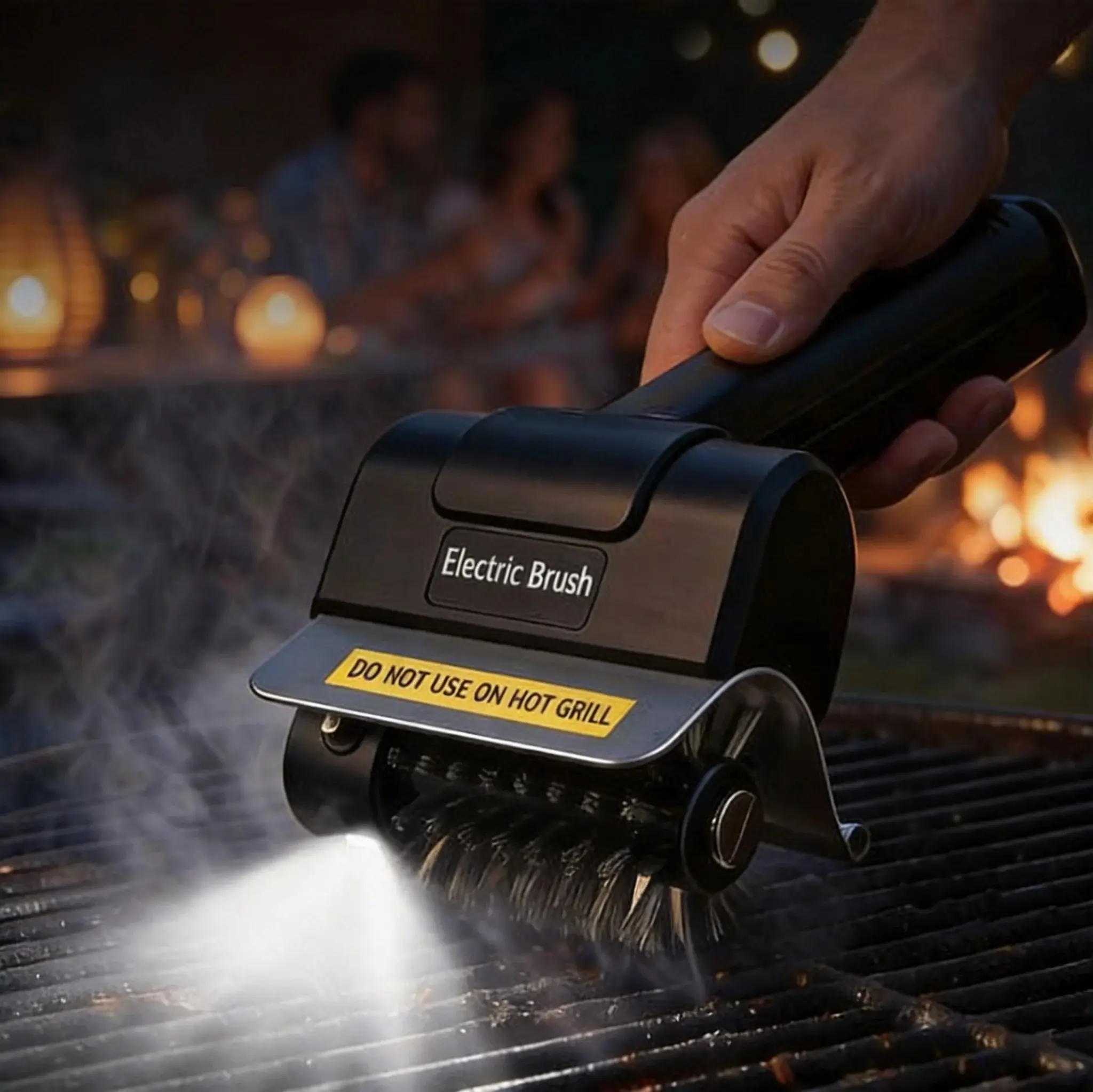 BougeRV Cordless Rotary Electric Grill Brush Utensil - USB/Type-C Charge, Built-in LED Lights, Stainless Steel Bristles, 600 RPM Deep Clean, Barbecue Claw, Long Runtime, for Backyard BBQ, Camping (Dads’ Father’s Day Gift for BBQ Lovers)
