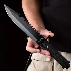 1 durable straight blade knife, all steel handle, universal knife for both hands, suitable for outdoor camping, fruit cutting, and daily carrying - durable fiberglass reinforced nylon handle and convenient EDC design