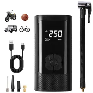 Tire Inflator Portable Air Compressor, 150 PSI with 4500mAh Battery Electric Air Pump, Tire Inflator for Cars; Portable Air Pump with LED Light & Digital Display Suitable for Cars, Motorcycles, Bicycles, and Sports Balls