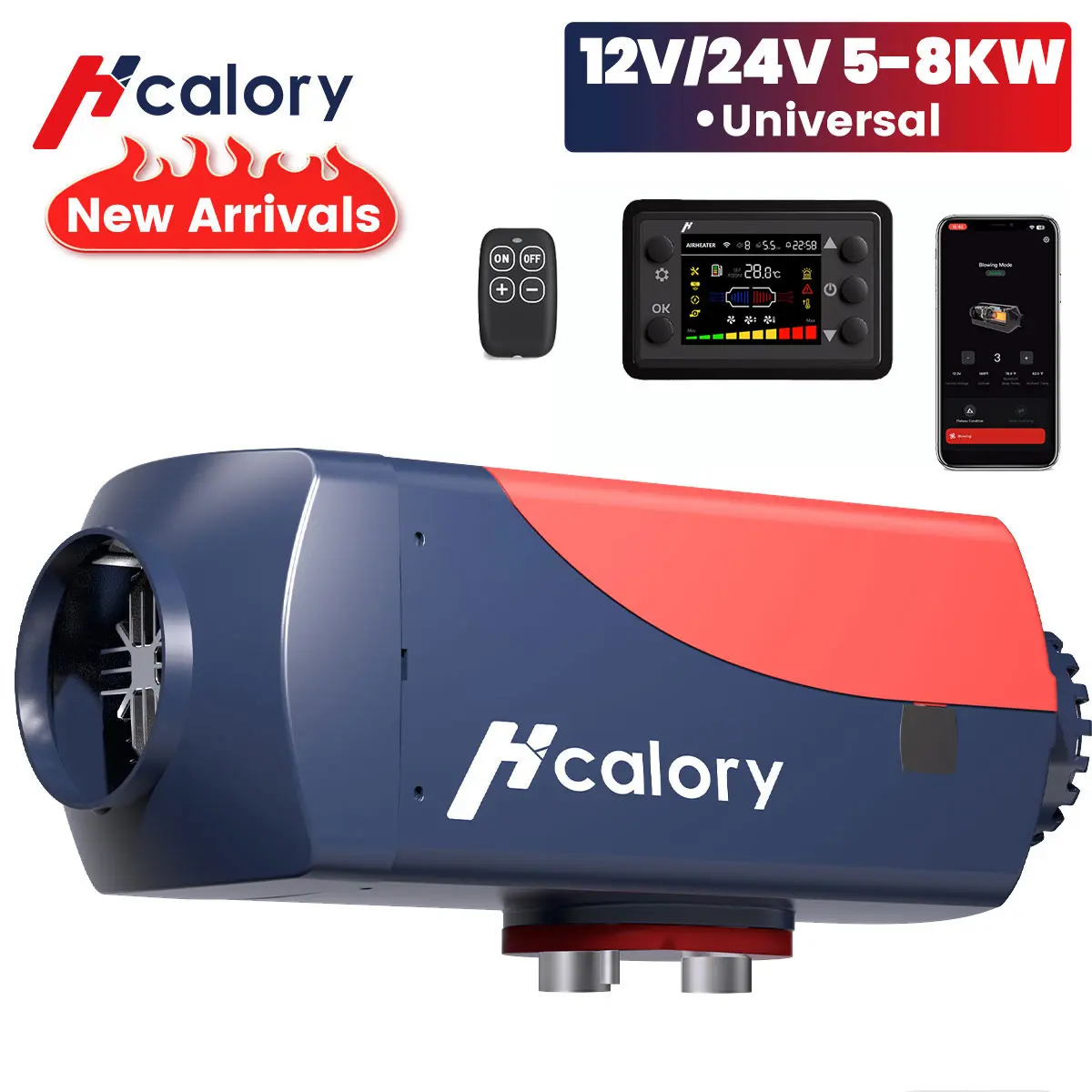12V Diesel Air Heater 8KW, HBU1S Parking Diesel Heater with 10L Fuel Tank, App Control, 10-Temperature Settings, 18% Boost in Burning Efficiency, Auto Start-Stop, for Truck, Log Cabin, 2025 Upgraded