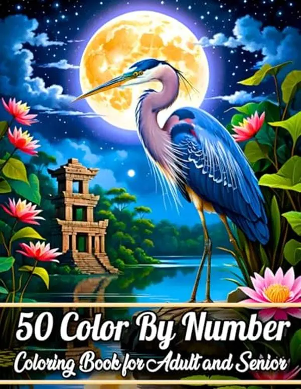 50 Color By Number Coloring Book for Adult and Senior: Color By Number 2025 New Adult Coloring Book Large Print Easy Color-By-Number Pages with 100 ... Butterflies, Animals, Flowers, and More