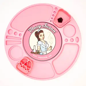 360° Rotating Pink Tray | Handcrafted Decorative Organizer