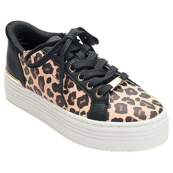 Joy Mangano Joy Performance Easy-On Easy-Off Leather Platform Comfort Sneakers