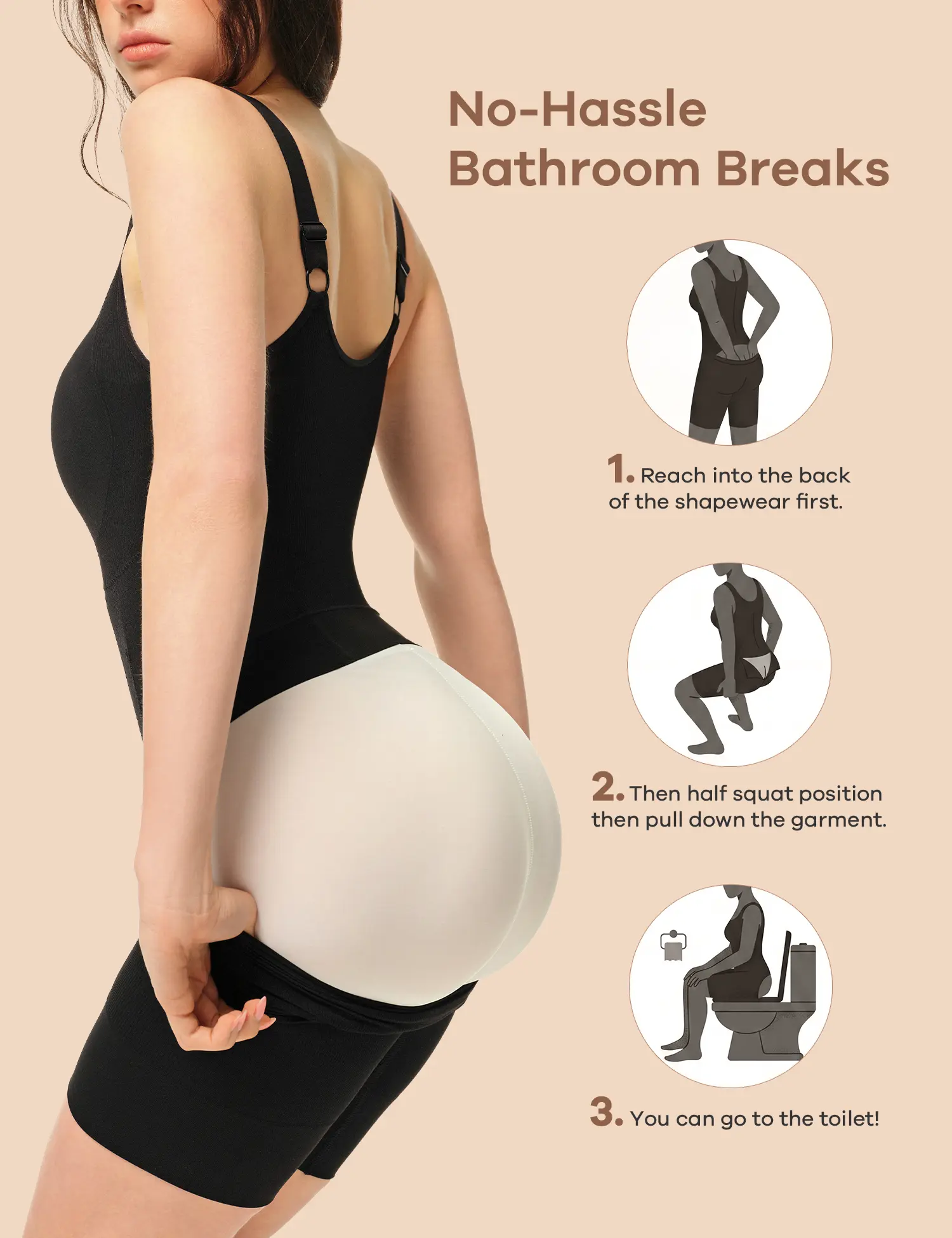 Women's Dazzwear Shapewear - 360° Seamless Sculptor, Easy-Peezy Design, Patented 270° Back-Opening, Womenswear Underwear