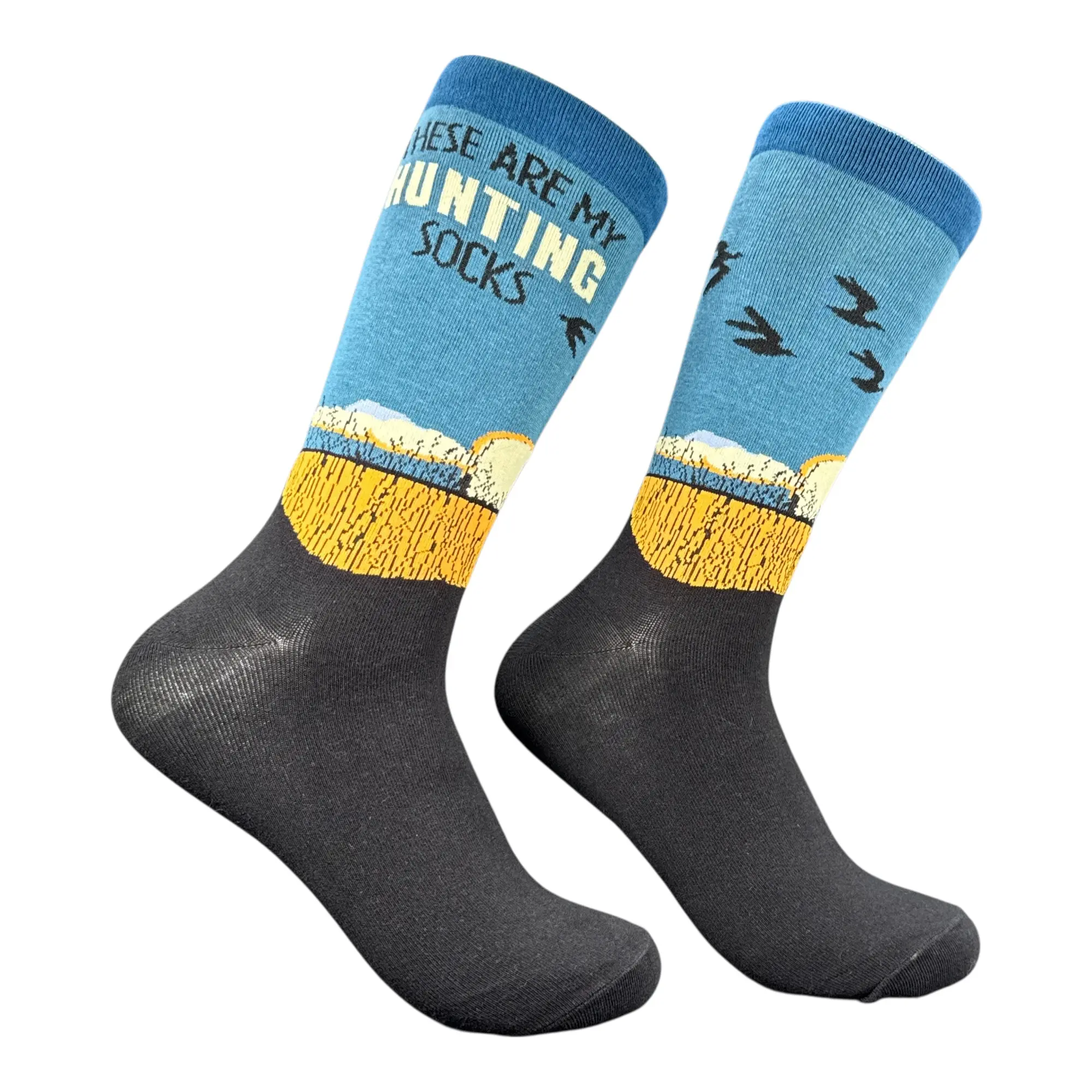 Men's These Are My Hunting Socks Funny Sarcastic Hunter Graphic Novelty Footwear For Men Funny Graphic Socks Comfortable Fitted Spandex Cotton