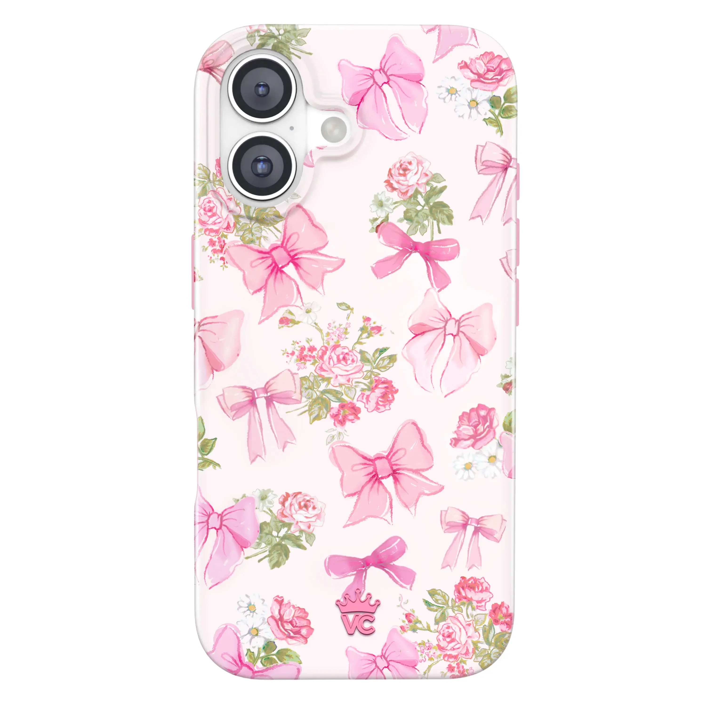 Velvet Caviar Posie Pink Bow iPhone Cover - Cute, Stylish, Shockproof, Protective Magnetic Smartphone Case with Durable Protection, Cute Phone Accessories