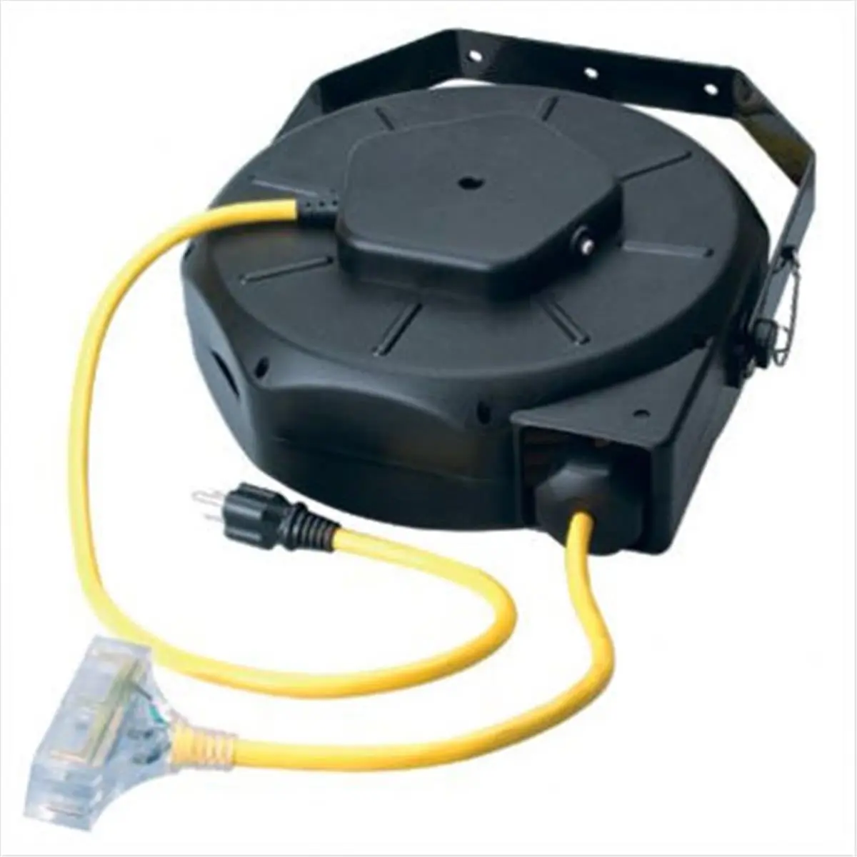 Coleman Retractable Electrical Cord Reel - 12-3 Gauge, 50ft, ABS Plastic Construction, Impact-Resistant, Locking Mechanism, Illuminated Tri-Source for Home Improvement Electrical Equipment & Supplies