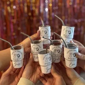 Custom Mini Stainless Steel Shot Glass Tumbler | Printed Design | Personalized Party Favor | Bachelorette, Girls Trip, 4th of July, Bachelor