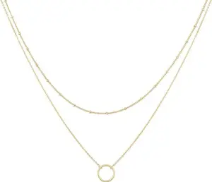 Fettero Layered Heart Necklace Pendant