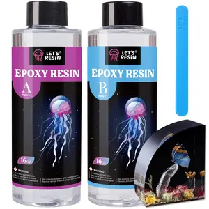 32oz Crystal Clear&Bubbles Free Epoxy Resin, Table Top & Bar Top Casting Resin, Clear Epoxy Resin for Art Crafts -LET'S RESIN
