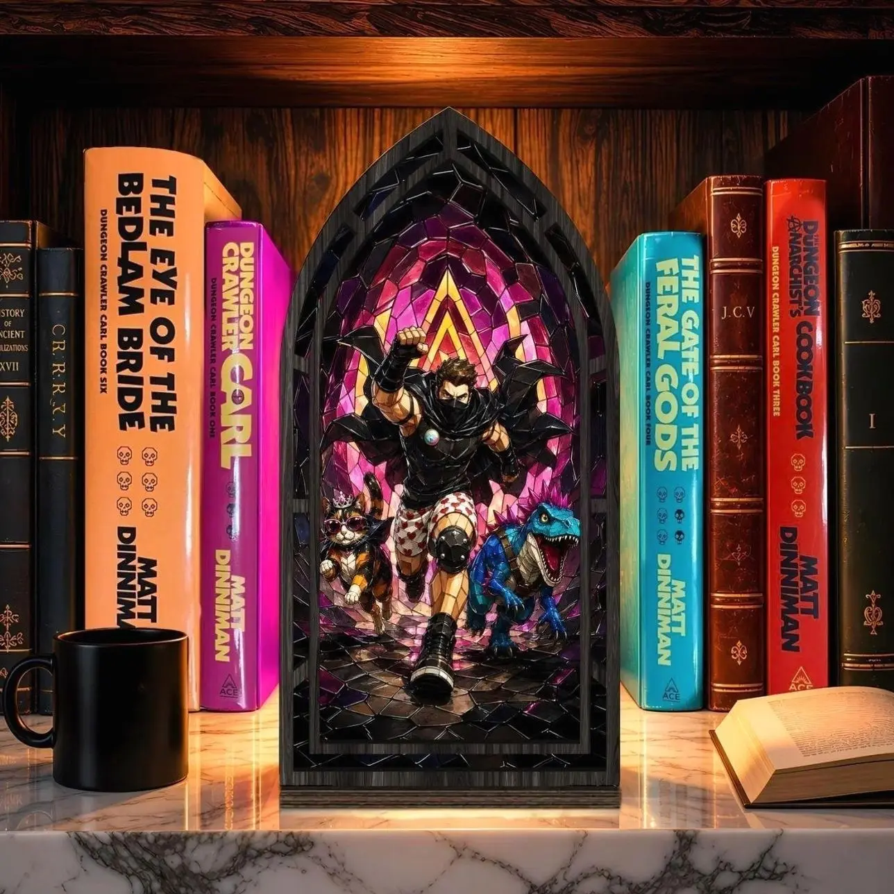 Dungeon Crawler Carl Inspired Book Nook Decor, Donut & Princess Shelf Insert, Book Lover Gift for Fantasy Fans