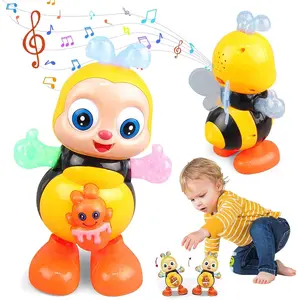 Wiggling Bee Toy With Lights And Music, Fun Toy For Toddlers, Interactive Bee Can Waiking Twisting Body,Moving Walking Dancing Toys for Toddlers