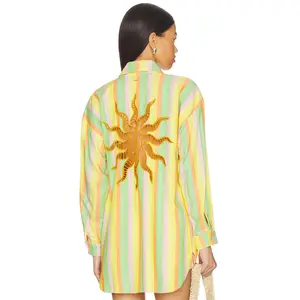 Maaji Rhythmic Lines Dreambound Shirt in Open Yellow