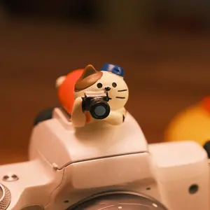 Trendy Hot Shoe Cat Photography Prop, Camera Accessory Decoration Cover Compatible with Fujifilm Xt50/x100vii Sony A7 Canon R50 Creative Gift