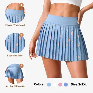 Fisoew Womens Floral Print Pleated Tennis Skirt High Waist Workout Athletic Mini Skirts with Pockets Inner Shorts #Springtok #TikTokShopJumpstartSale