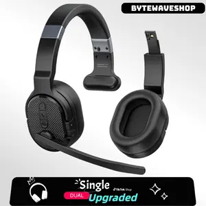 Bytewaveshop All-in-One Trucker Bluetooth Headset | Detachable Earpad | Mono & Stereo | 40+Hrs Talk Time