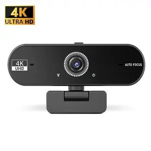 4K Webcam with Auto Focus, Dual Noise-Canceling Mics & Privacy Cover – HDR Low-Light Correction, Wide-Angle USB Computer Camera for PC/Mac/Laptop, Streaming, Gaming, Video Conferencing on Zoom/Skype/Teams, Plug & Play