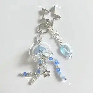 Jellyfish Phone Charm Ocean Theme Keychain 2Pcs