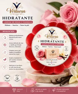 hydrating Rose & Vainilla soap / Softening & Glow skin Bar