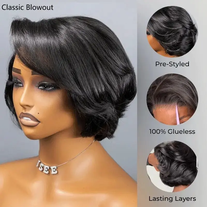 [Hot] ISEE Wear Go Vintage Blowout Straight 7x5 HD Lace Glueless Human Hair Wig Pre-Bleached Tiny Knots & Pre-Cut Lace & Pre-Plucked Hairline Vacation Hair Summerhairstyles#SummerWins #DealsForYouDays