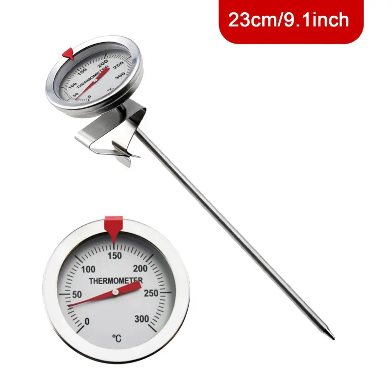 1PC Mechanical Kitchen Thermometer,  Instant Read Oil Thermometer, Battery-Free Operation with Stainless Steel Probe. Ideal for deep frying, baking, grilling and candy making.