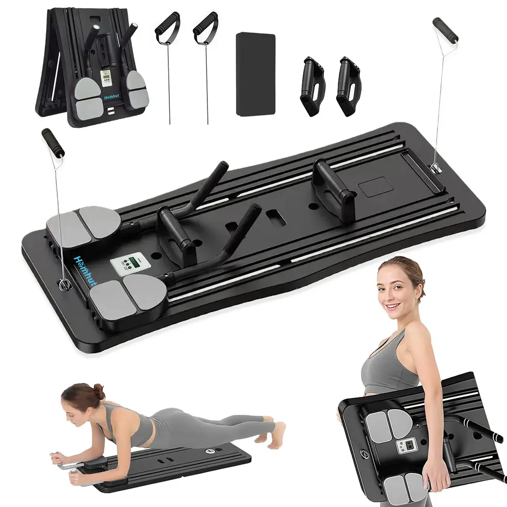 All Scene Fold Up Pilates Fitness Training Plate, Portable Home Gym Workout Equipment, Multifunctional Abdomen Core Workout Trainer, Abs Shaping Machine, 300 LBS Max Load Balance Training Tool For Indoor Daily Use