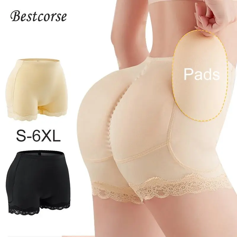 6XL Seamless Side Hips Padding Hip And Butt For Women Padded Panty Shorts With Foam Buttocks Hips And Butt Padding Enhancer Fake Ass Underwear Plus Size