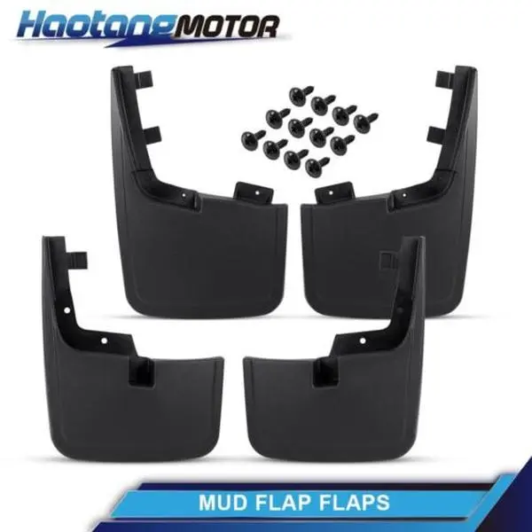 CROSSDESIGN Contoured Molded Mud Flaps & Splash Guards (4 x Mudguards) for 2015-2018 Ford F-150 Truck, Automotive Front & Rear L/R Protectors, Molded to Fenders, Quick Install Flexible ABS, Deflects Mud & Ice, Long-Lasting Car Exterior Accessories