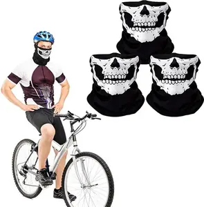 3 Pcs Skull Balaclava & Ghost Mask – Breathable Motorcycle Balaclava, Ski & Snowboarding Mask – Cool Motorcycle Face Masks for Men
