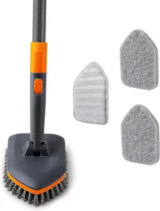 Tile Tub Scrubber Brush with 56" Extendable Handle – 3-in-1 Shower & Bathtub Cleaning Brush, No-Scratch Bathroom Scrubber