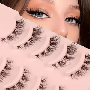 Natural Anime Eye Makeup Tutorial, 5 Pairs Full Strip Lash Extension Method, Enhance Your Beauty Skills, Easy-To-Use False Eyelashes