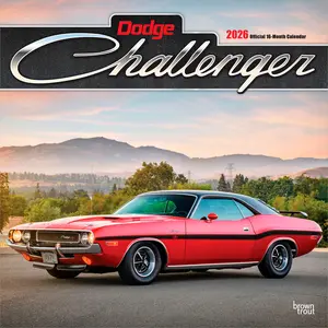 Dodge Challenger OFFICIAL | 2026 12 x 24 Inch (Hanging) Monthly Square Wall Calendar | Plastic-Free | BrownTrout | American Muscle Motor Car