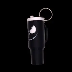 Skeleton Lip Balm Tumbler Keychain Holder - Portable Design