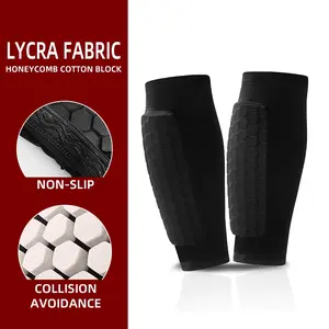 1 Pair / Single Football Shin Guard Socks with Honeycomb Foam Pads,Calf Compression Sleeve,Breathable Soccer Leg Protector, Leg Supporter Sports Equipment, Football Accessories