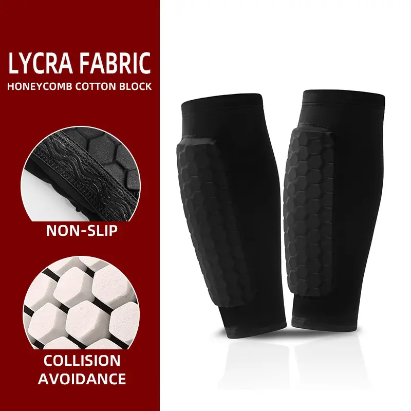 1 Pair / Single Football Shin Guard Socks with Honeycomb Foam Pads,Calf Compression Sleeve,Breathable Soccer Leg Protector, Leg Supporter Sports Equipment, Football Accessories, Soccer Gear