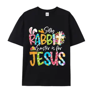 Silly Rabbit Easter Is for Jesus Religious Christian Easter T-Shirt,  100% Cotton, Festive Holiday Graphic Tee, Easter Gift for Men Women