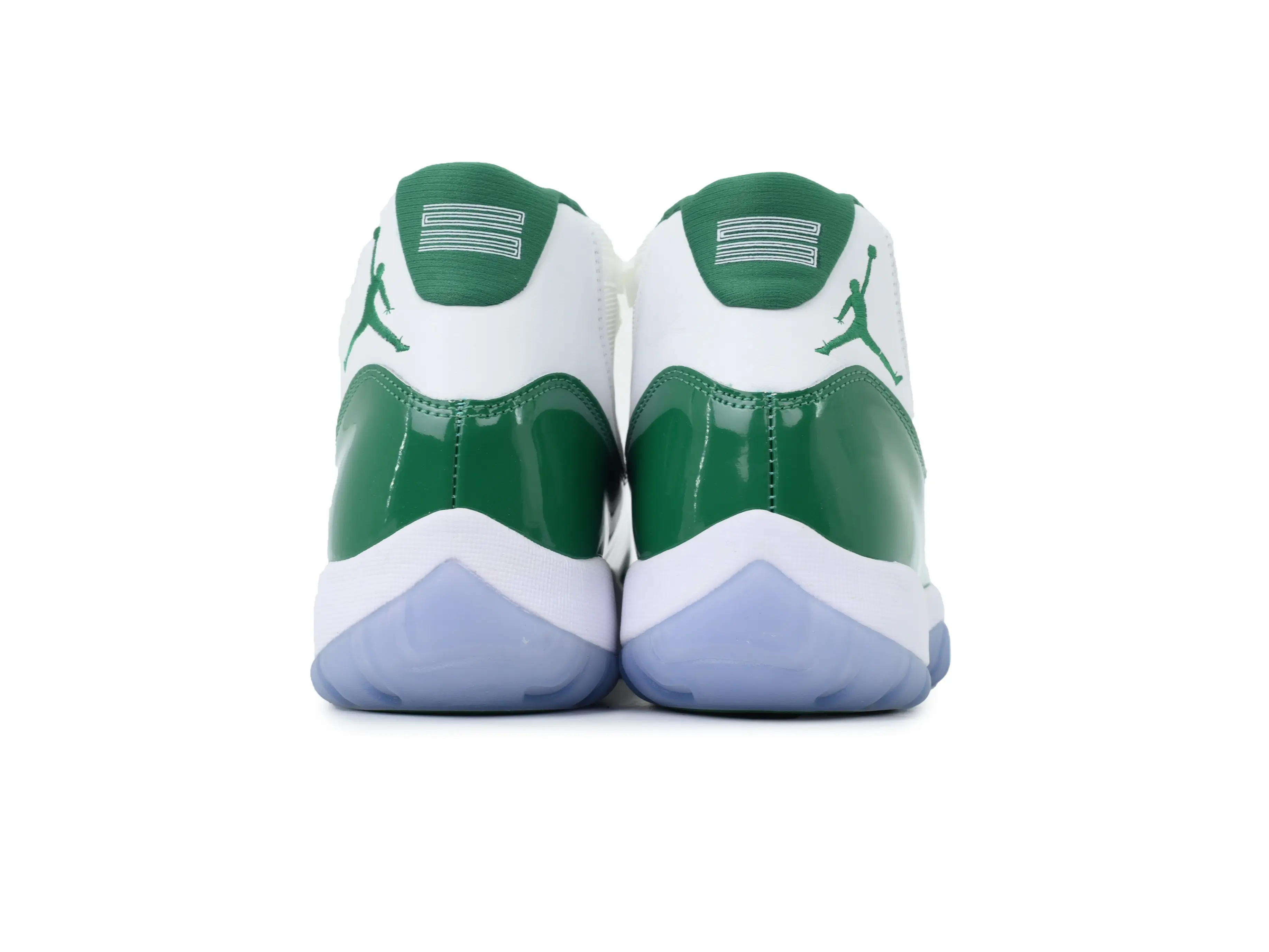 White Green Color Block Mid Top Sneakers, Glossy Patent Leather Toe, Breathable Woven Fabric Upper, Translucent Ice Blue Outsole, Shock Absorbing Street Athletic Trainers, Fashion Footwear for Streetwear, Casual Party & Daily Urban Matching