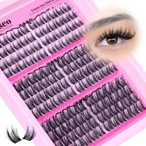 Natural Fluttering Eyelash Clusters, Volume Lash Clusters, Anime Lashes, C Curl Individual Lash Extensions, DIY Home Application, 144 Pieces, 10-14mm, False Lash Extension, False Eyelashes Extensions, Dramatic Volume Eyelash