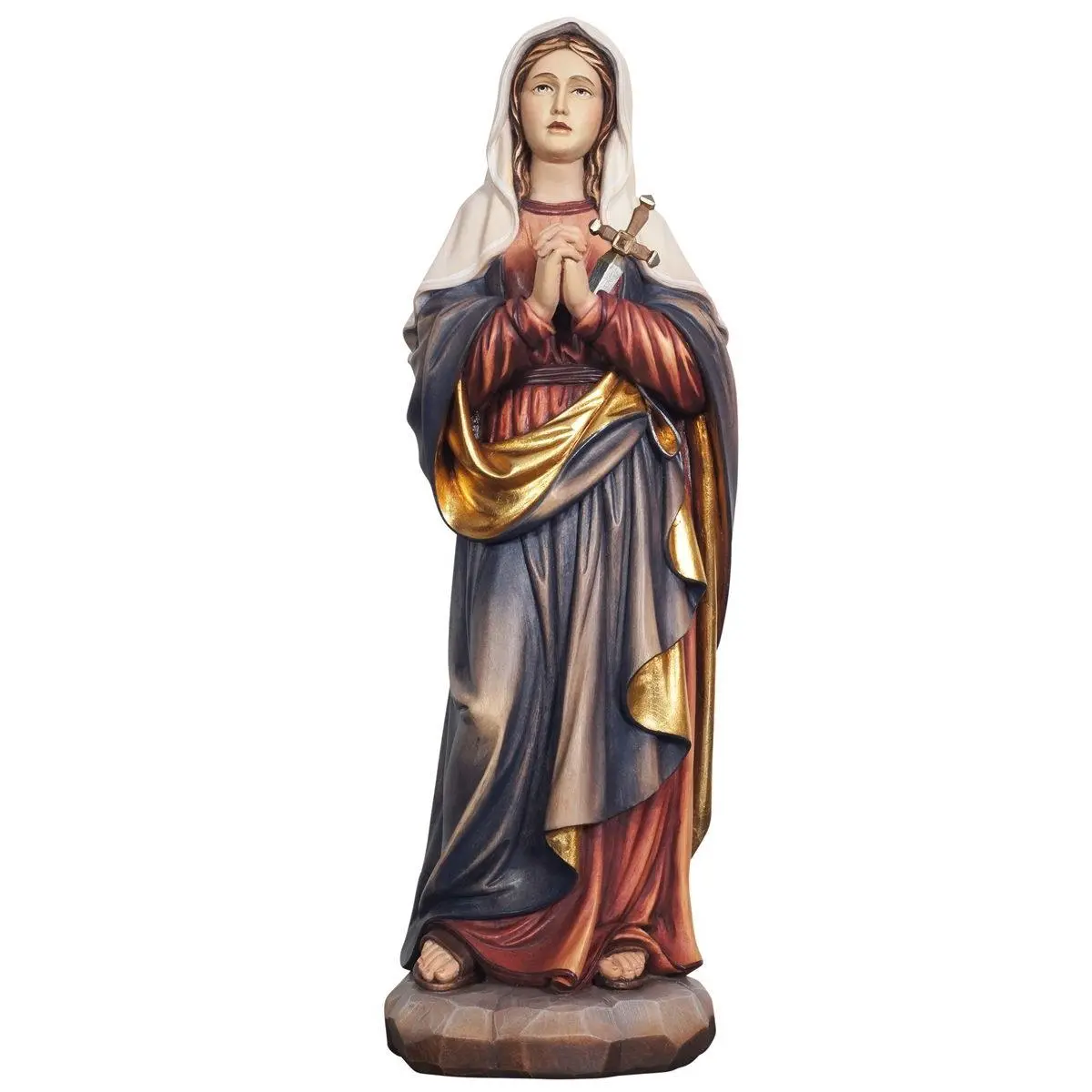 Our Lady of Sorrows Wooden Statue – 8 inches (PEMA, Italy)