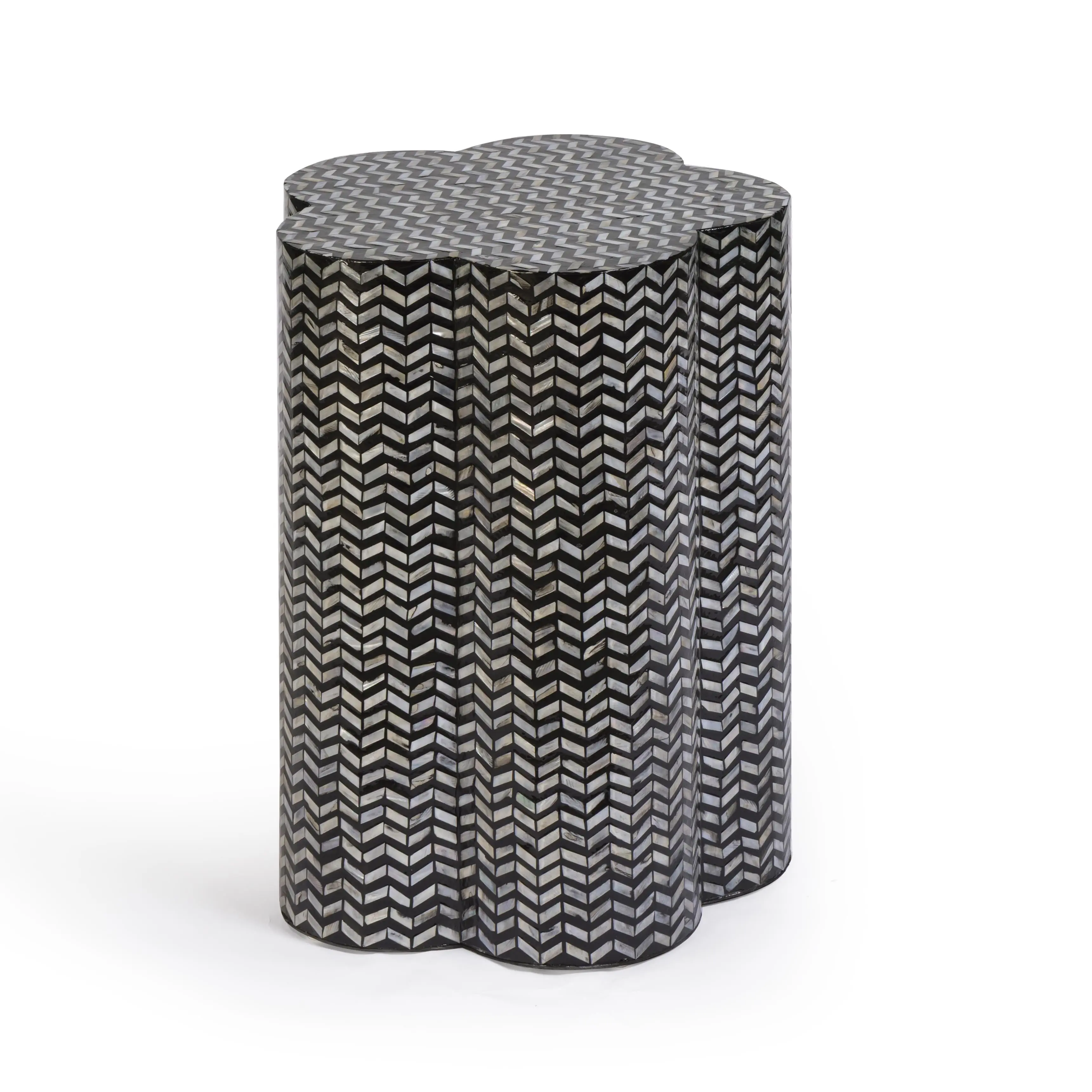 Truffle Black Mother of Pearl Shell Side Table
