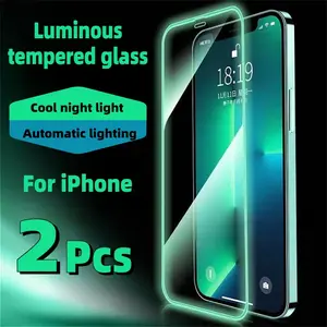 2-Pack Night Glow Screen Protector Film for Apple iPhone Models, Anti-Drop Shockproof Protective Easy Installation Smartphone Protection