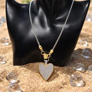 Don’t Skip A Beat- 14k Gold and Cubic Zirconia Necklace