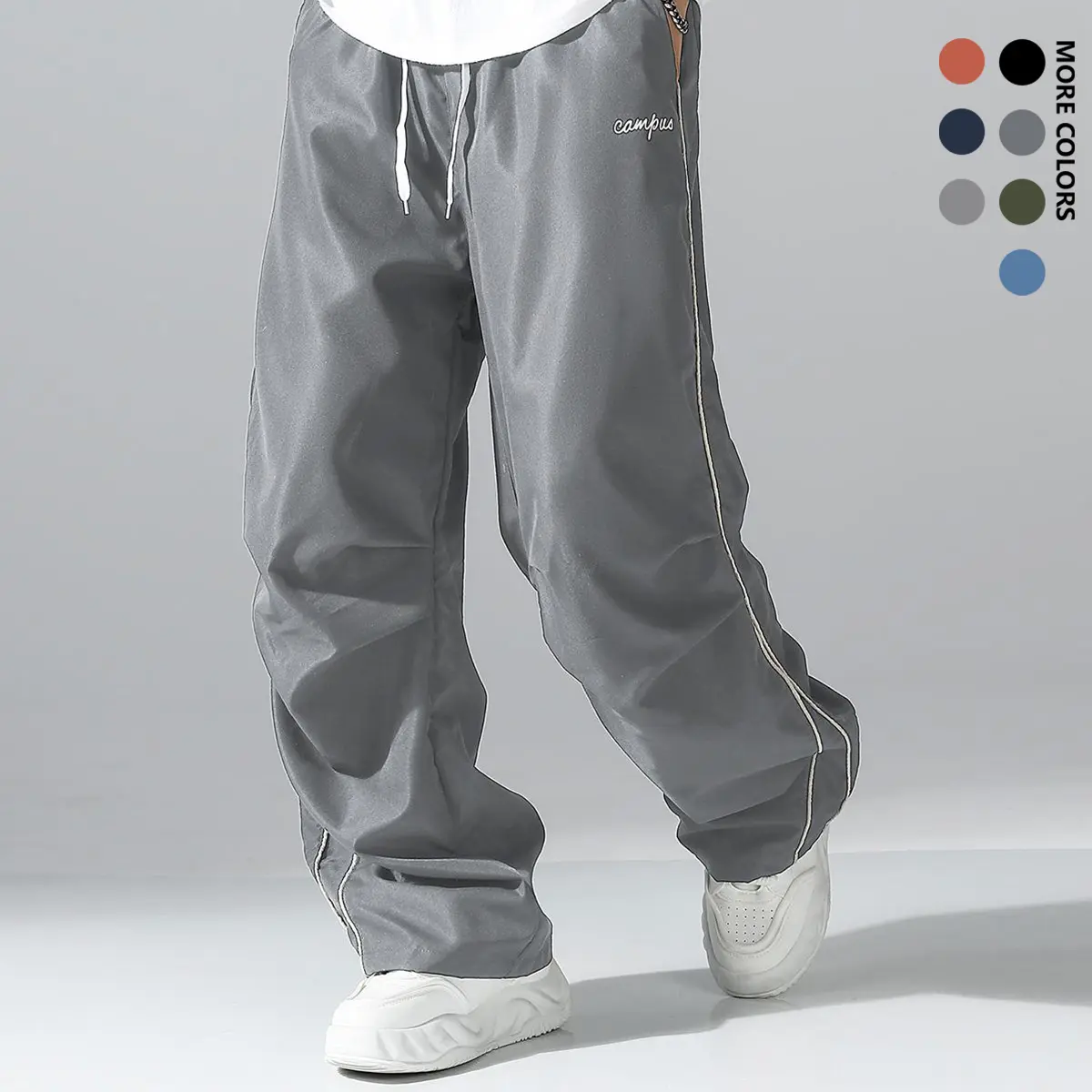Men's sports jogging pants, side striped decorative pants, comfortable, breathable and lightweight, suitable for daily casual sports pants