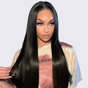 OhMyPretty Wear Go Glueless Straight  Wig 7x5 HD Lace Human Hair Wigs Beginner Friendly Pre-Plucked Natual Hairline Pre-Cut HD Lace Tiny Knots